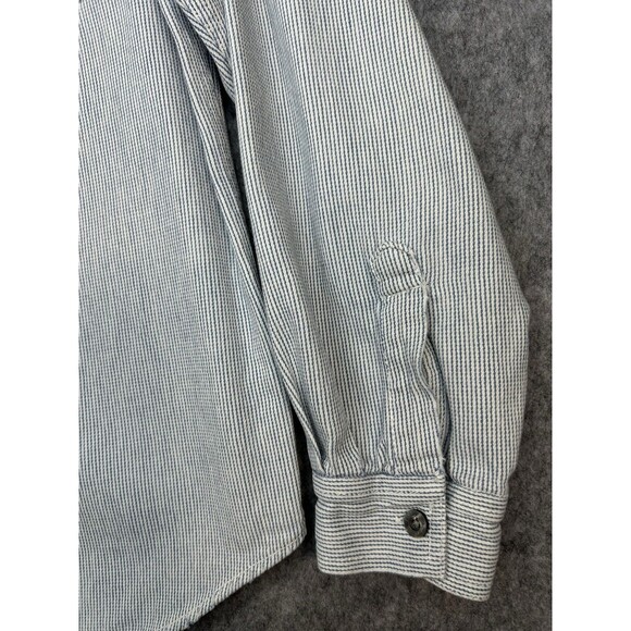 Vintage Levi’s Button Up Denim Shirt Women's Large 90s Striped Heavyweight - Picture 4 of 12